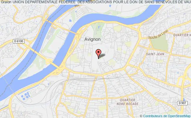 plan association Union Departementale Federee  Des Associations Pour Le Don De Sang Benevoles De Vaucluse Avignon