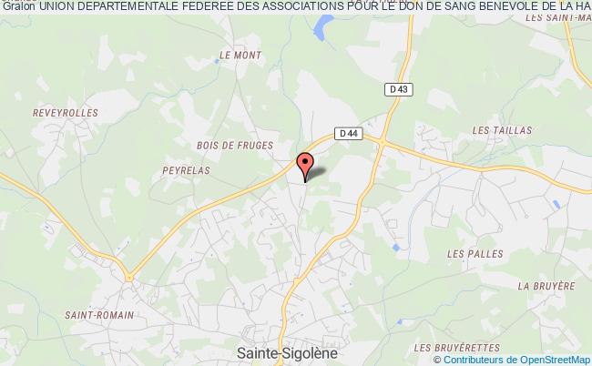 plan association Union Departementale Federee Des Associations Pour Le Don De Sang Benevole De La Haute Loire Sainte-Sigolène