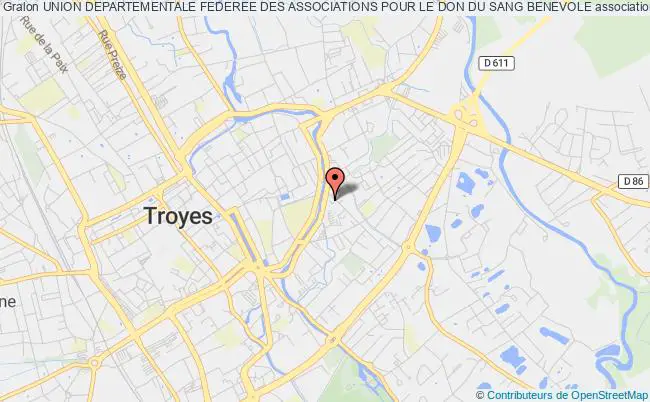 plan association Union Departementale Federee Des Associations Pour Le Don Du Sang Benevole Troyes