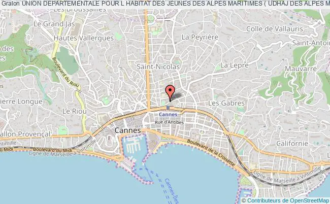 plan association Union Departementale Pour L Habitat Des Jeunes Des Alpes Maritimes ( Udhaj Des Alpes Maritimes ) Cannes