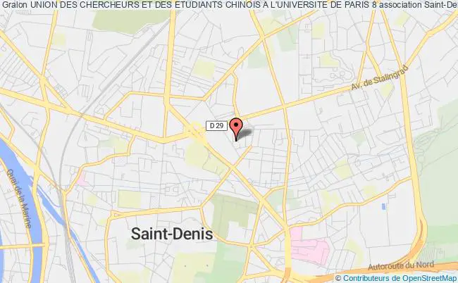 plan association Union Des Chercheurs Et Des Etudiants Chinois A L'universite De Paris 8 Saint-Denis