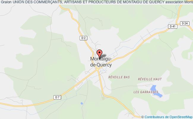 plan association Union Des CommerÇants, Artisans Et Producteurs De Montaigu De Quercy Montaigu-de-Quercy