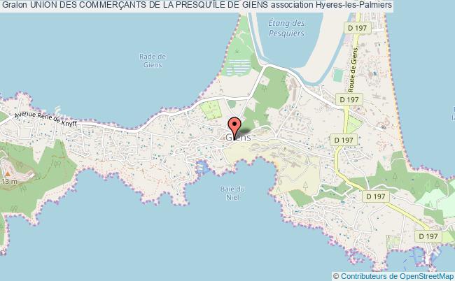 plan association Union Des CommerÇants De La Presqu'Île De Giens Hyères