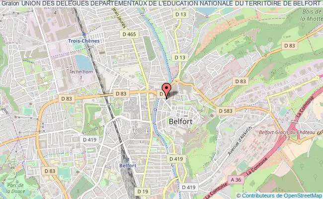 plan association Union Des Delegues Departementaux De L'education Nationale Du Territoire De Belfort Belfort