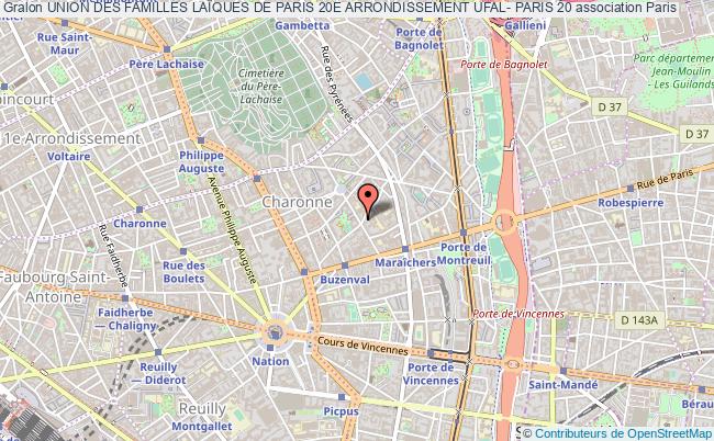 plan association Union Des Familles LaÏques De Paris 20e Arrondissement Ufal- Paris 20 Paris