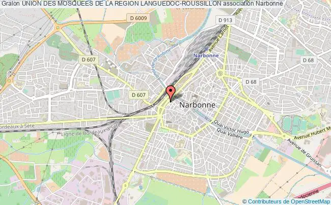 plan association Union Des Mosquees De La Region Languedoc-roussillon Narbonne