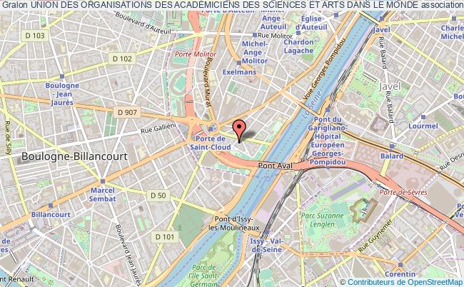 plan association Union Des Organisations Des AcadÉmiciens Des Sciences Et Arts Dans Le Monde Paris 16e