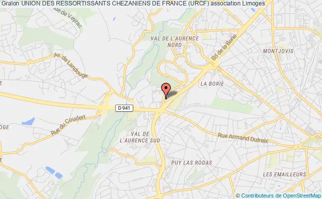 plan association Union Des Ressortissants Chezaniens De France (urcf) Limoges