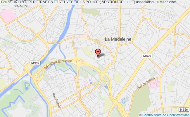 plan association Union Des Retraites Et Veuves De La Police ( Section De Lille) La Madeleine