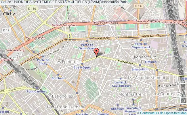 plan association Union Des Systemes Et Arts Multiples (usam) Paris 18e