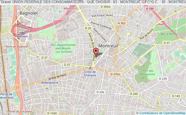 plan association Union Federale Des Consommateurs - Que Choisir - 93 - Montreuil (ufc*q.c. - 93 - Montreuil) Montreuil