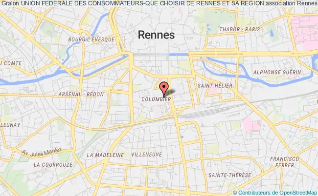 plan association Union Federale Des Consommateurs-que Choisir De Rennes Et Sa Region Rennes