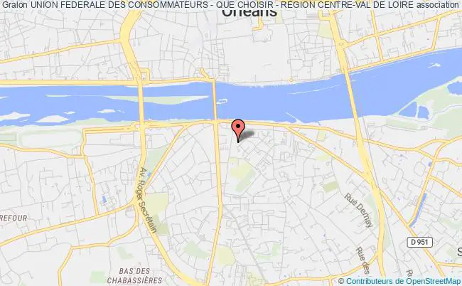 plan association Union Federale Des Consommateurs - Que Choisir - Region Centre-val De Loire Orléans