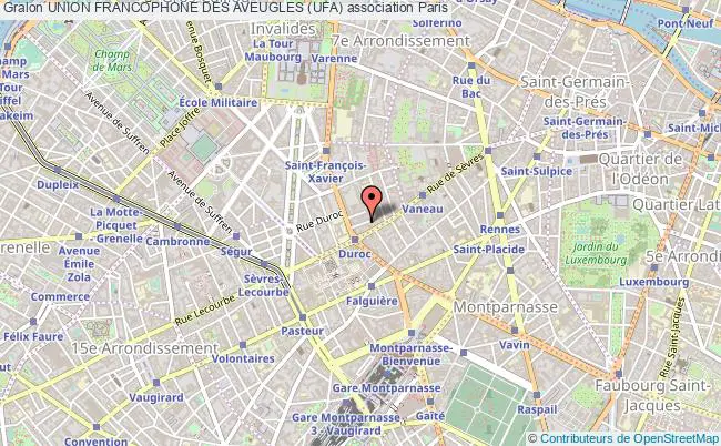 plan association Union Francophone Des Aveugles (ufa) Paris