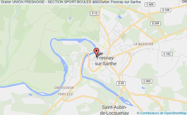 plan association Union Fresnoise - Section Sport-boules Fresnay-sur-Sarthe