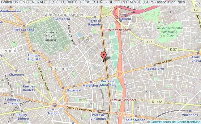 plan association Union Generale Des Etudiants De Palestine - Section France (gups) Paris