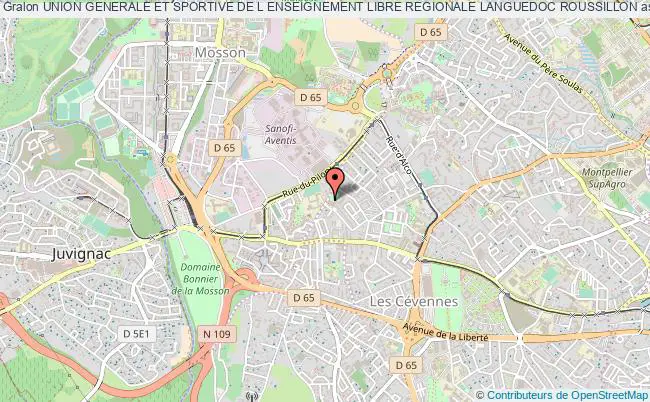 plan association Union Generale Et Sportive De L Enseignement Libre Regionale Languedoc Roussillon Montpellier