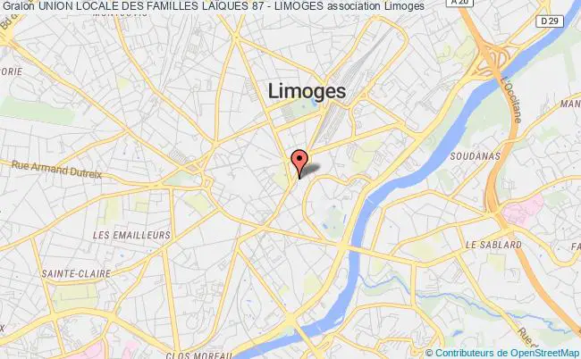 plan association Union Locale Des Familles LaÏques 87 - Limoges Limoges