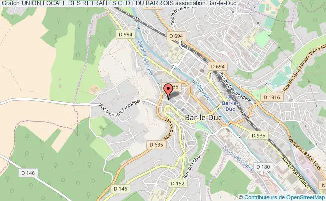 plan association Union Locale Des Retraites Cfdt Du Barrois Bar-le-Duc