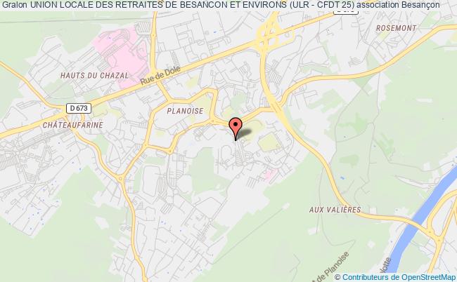 plan association Union Locale Des Retraites De Besancon Et Environs (ulr - Cfdt 25) Besançon