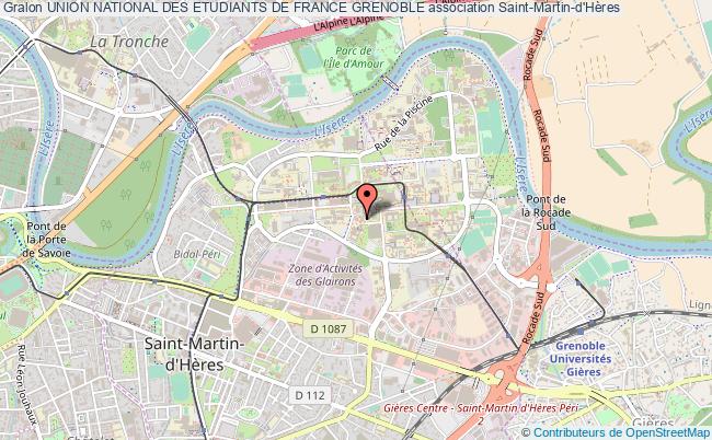 plan association Union National Des Etudiants De France Grenoble Saint-Martin-d'Hères