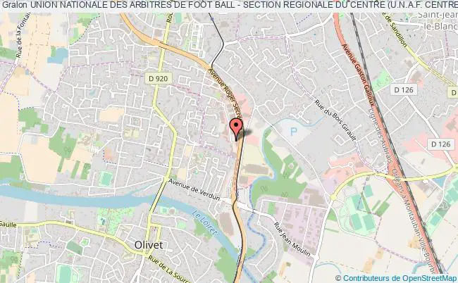 plan association Union Nationale Des Arbitres De Foot Ball - Section Regionale Du Centre (u.n.a.f. Centre) Orléans