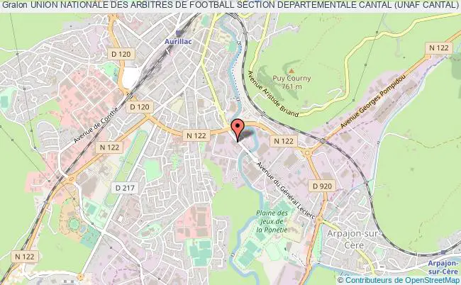 plan association Union Nationale Des Arbitres De Football Section Departementale Cantal (unaf Cantal) Aurillac