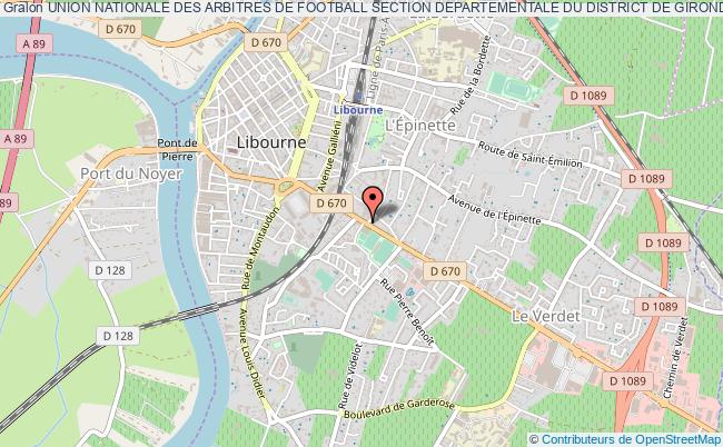 plan association Union Nationale Des Arbitres De Football Section Departementale Du District De Gironde Est - Unaf Libourne