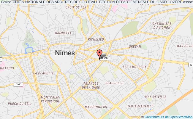plan association Union Nationale Des Arbitres De Football Section Departementale Du Gard Lozere Nîmes