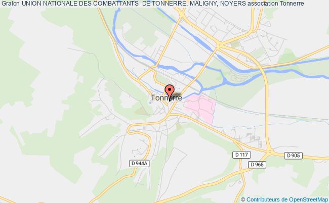 plan association Union Nationale Des Combattants  De Tonnerre, Maligny, Noyers Tonnerre