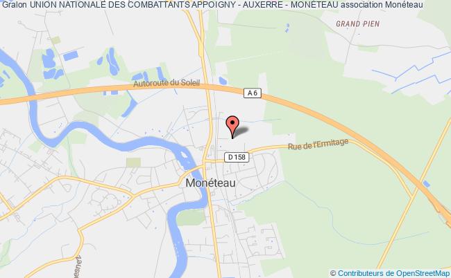 plan association Union Nationale Des Combattants Appoigny - Auxerre - MonÉteau Monéteau