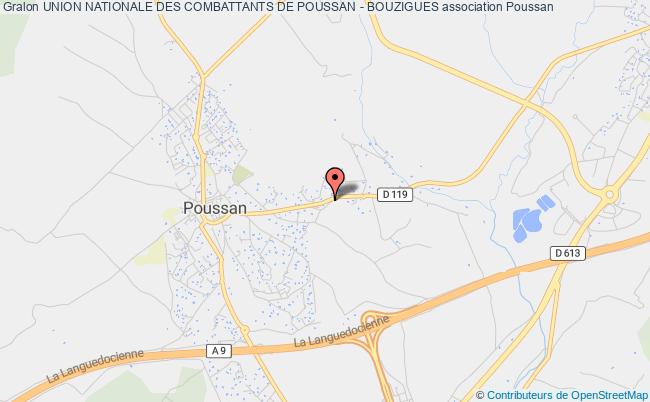 plan association Union Nationale Des Combattants De Poussan - Bouzigues Poussan