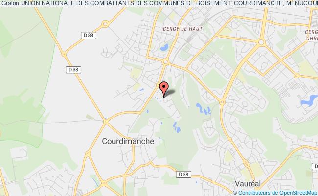 plan association Union Nationale Des Combattants Des Communes De Boisement, Courdimanche, Menucourt Et Environs Courdimanche