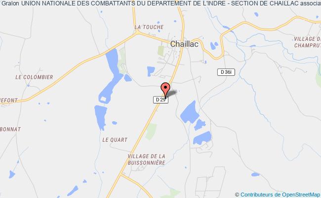plan association Union Nationale Des Combattants Du Departement De L'indre - Section De Chaillac Chaillac