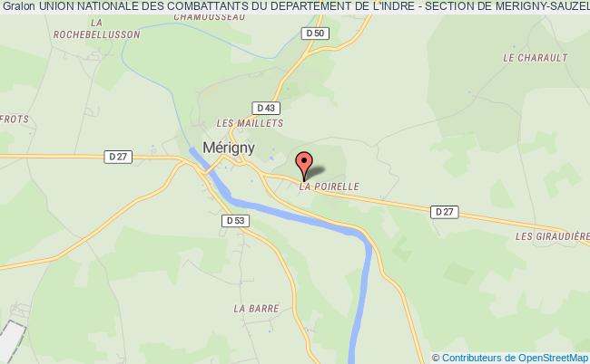 plan association Union Nationale Des Combattants Du Departement De L'indre - Section De Merigny-sauzelles-ingrandes-saint Aigny- Le Blanc Mérigny