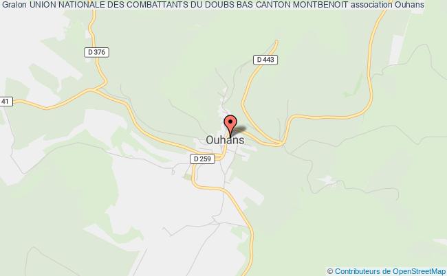 plan association Union Nationale Des Combattants Du Doubs Bas Canton Montbenoit Ouhans