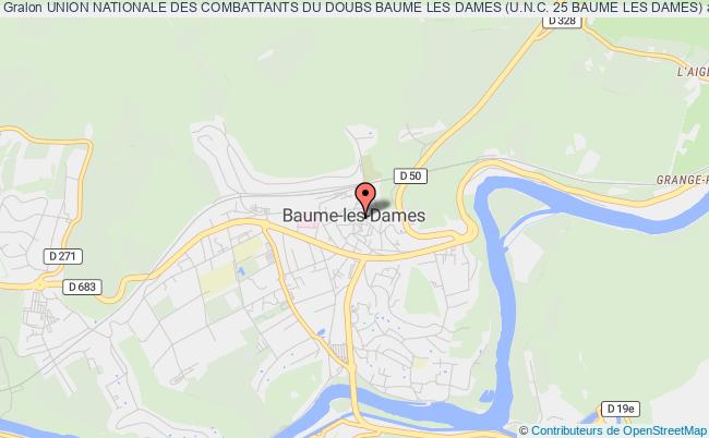 plan association Union Nationale Des Combattants Du Doubs Baume Les Dames (u.n.c. 25 Baume Les Dames) Baume-les-Dames