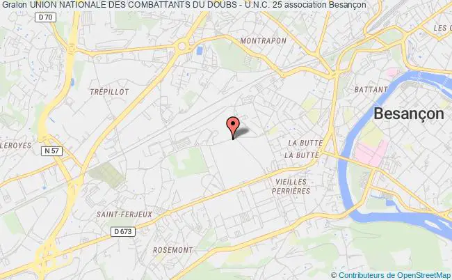plan association Union Nationale Des Combattants Du Doubs - U.n.c. 25 Besançon