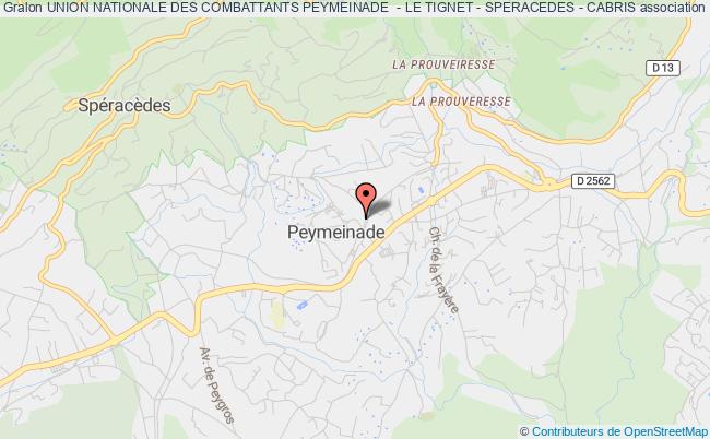 plan association Union Nationale Des Combattants Peymeinade  - Le Tignet - Speracedes - Cabris Peymeinade