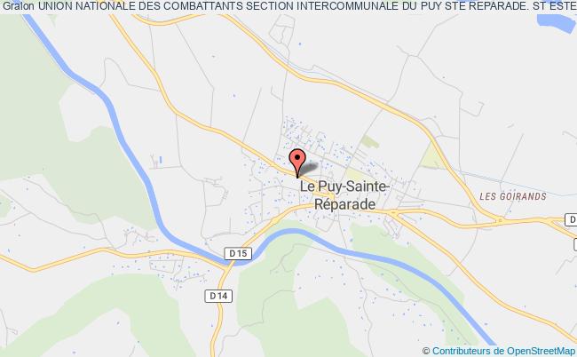 plan association Union Nationale Des Combattants Section Intercommunale Du Puy Ste Reparade. St Esteve Janson Le Puy-Sainte-Réparade