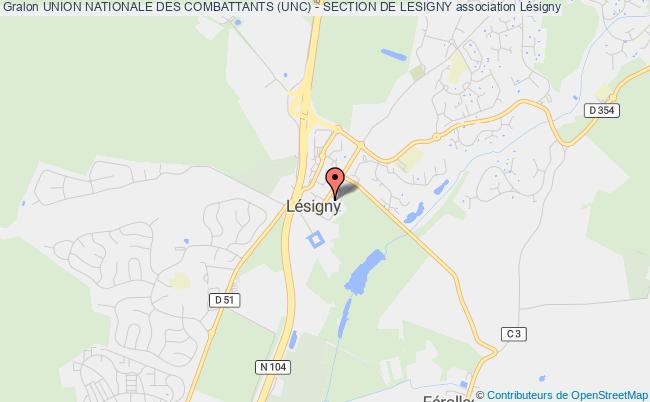 plan association Union Nationale Des Combattants (unc) - Section De Lesigny Lésigny