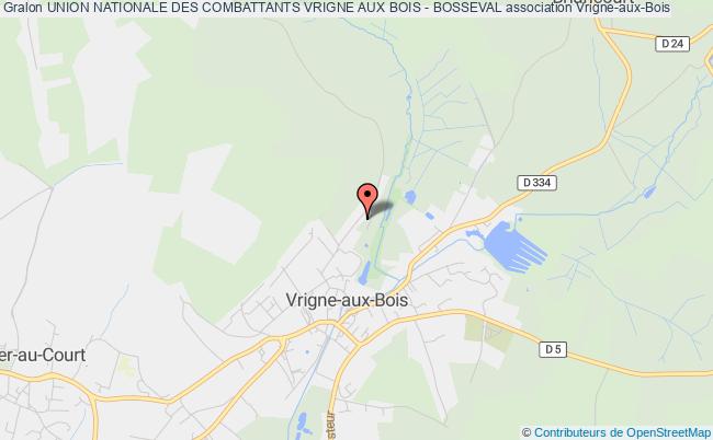 plan association Union Nationale Des Combattants Vrigne Aux Bois - Bosseval Vrigne-aux-Bois
