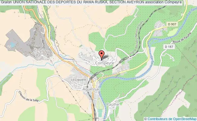 plan association Union Nationale Des Deportes Du Rawa Ruska, Section Aveyron Compeyre