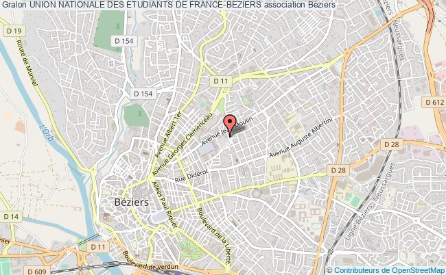 plan association Union Nationale Des Etudiants De France-beziers Béziers