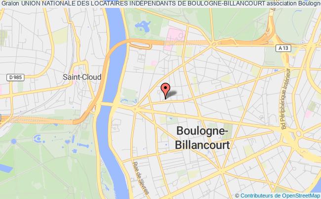 plan association Union Nationale Des Locataires IndÉpendants De Boulogne-billancourt Boulogne-Billancourt