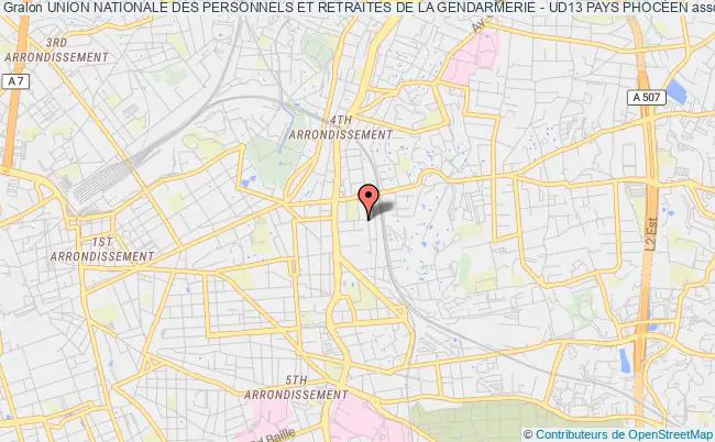 plan association Union Nationale Des Personnels Et Retraites De La Gendarmerie - Ud13 Pays PhocÉen Marseille