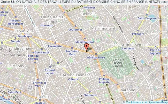plan association Union Nationale Des Travailleurs Du BÂtiment D'origine Chinoise En France (untbcf) Paris 11e