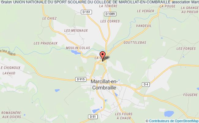 plan association Union Nationale Du Sport Scolaire Du College De Marcillat-en-combraille Marcillat-en-Combraille
