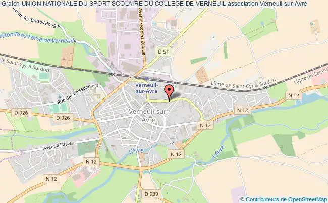 plan association Union Nationale Du Sport Scolaire Du College De Verneuil Verneuil-sur-Avre
