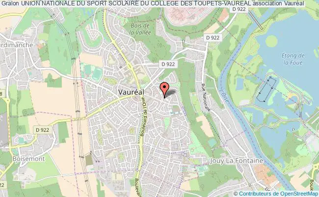 plan association Union Nationale Du Sport Scolaire Du College Des Toupets-vaureal Vauréal